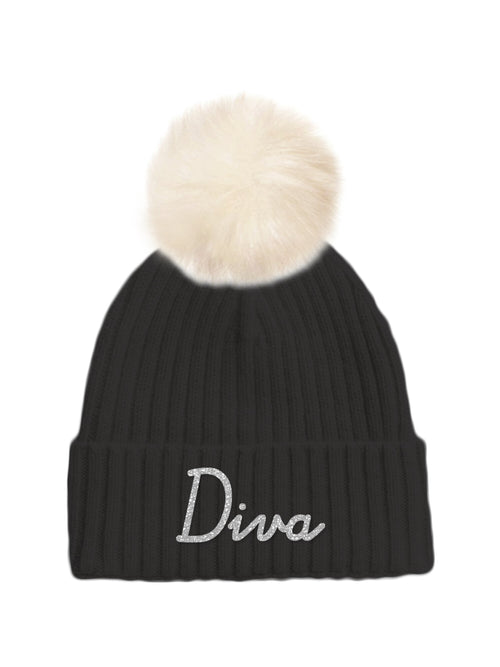 KNITTED CAP WITH PON PON 04024M