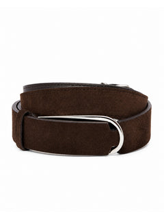 CINTURA NOBUCKLE SUEDE TESTA DI MORO