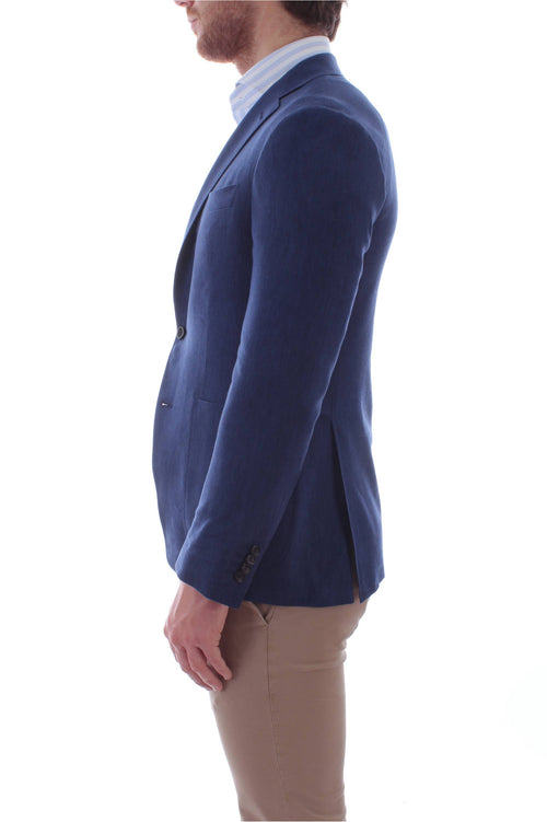 Canali giacca monopetto elegante da uomo blu, AE01959