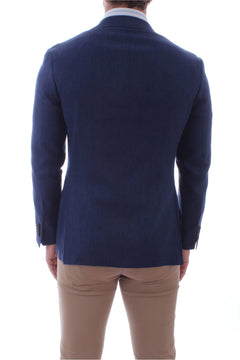 Canali giacca monopetto elegante da uomo blu, AE01959