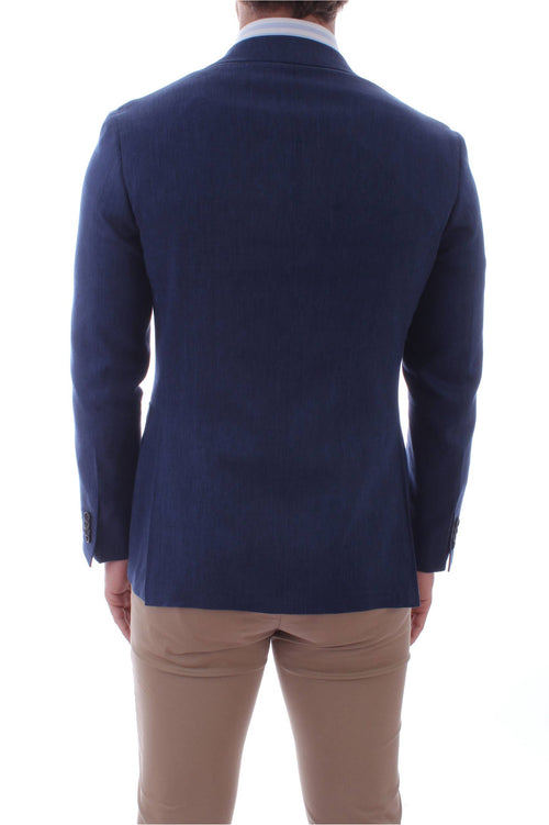 Canali giacca monopetto elegante da uomo blu, AE01959