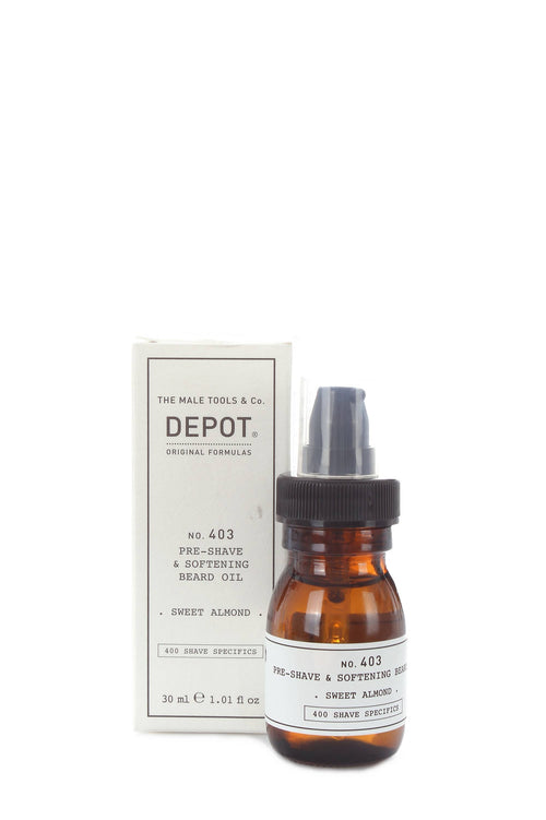DEPOT NO. 403 PRE-SHAVE & SOFTENING BEARD OIL OLIO PRE BARBA 30 ML SWEET ALMOND