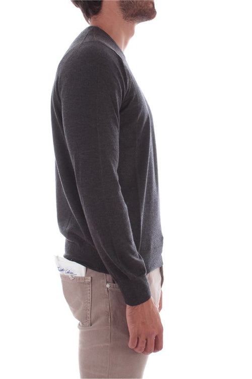 Barba maglia girocollo in cashmere da uomo grigio,12990 43567