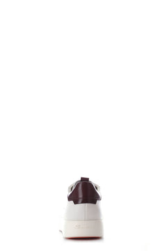 Santoni sneakers in pelle bianco/bordeaux da uomo,MBWI21303BARXDSPI51