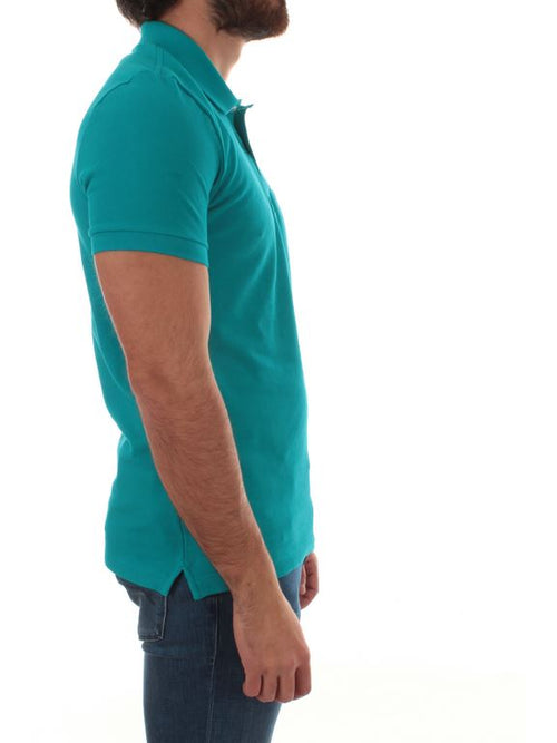 Lacoste polo slim in cotone bleu da uomo