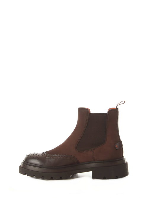 Santoni BLOCKAGE stivaletto Chelsea da uomo dark brown,MGMI17701JK4EZOLT50