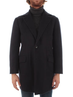 Kiton cappotto monopetto da uomo blu,UGO411K011401600S