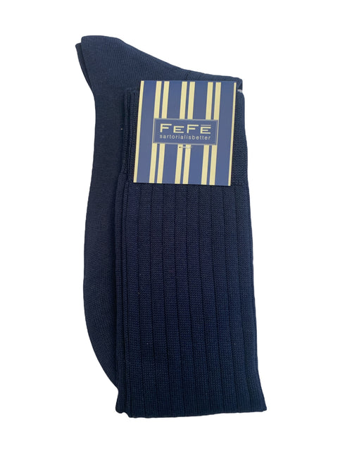 Fefè calze costa da uomo blu