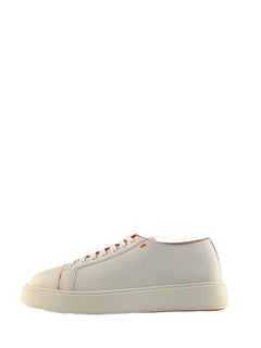 Santoni sneaker in pelle bottalata white da uomo,MBCD21574BARCMXDI48
