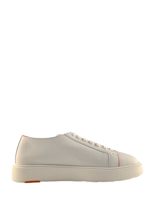 Santoni sneaker in pelle bottalata white da uomo,MBCD21574BARCMXDI48