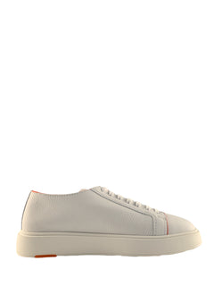 Santoni sneaker in pelle bottalata white da uomo,MBCD21574BARCMXDI48