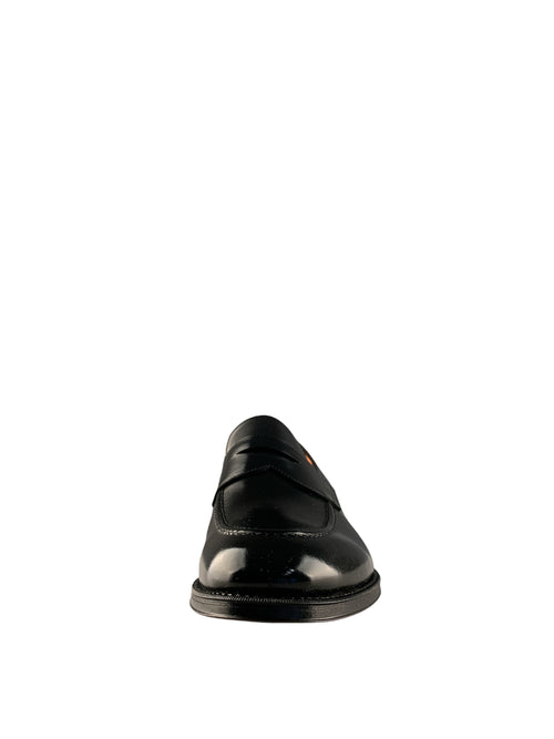 Santoni mocassino penny in pelle black da uomo,MCRO12231JB2IOBRN01