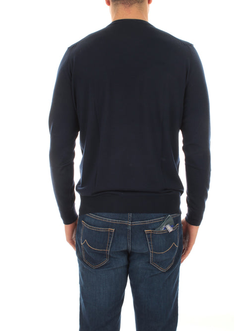 Drumohr maglia girocollo da uomo blu navy