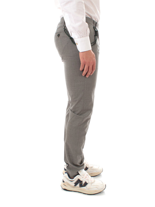 Berwich MORELLO pantalone con cinta da uomo grey,FA1755X