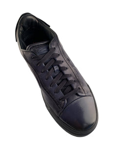 Santoni scarpa sneakers in pelle blu da uomo,MBGT21554TOCRGONU60