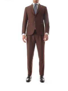 Parthenope abito Capri in lana vergine marrone da uomo,227.701