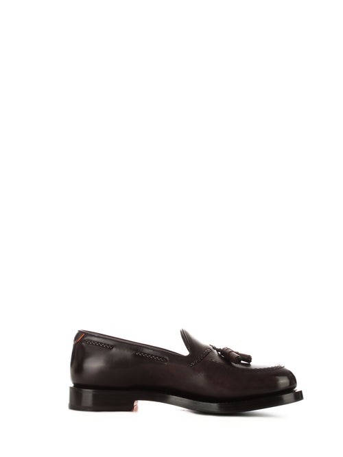 Santoni mocassino in pelle testa di moro da uomo, MCHI17834MH4HOBRT53