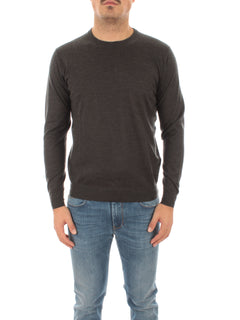 Fedeli ARGENTINA maglia in misto seta e cashmere antracite da uomo,5UI07119