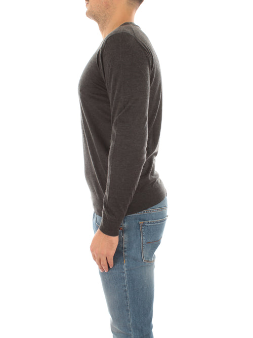 Fedeli ARGENTINA maglia in misto seta e cashmere antracite da uomo,5UI07119