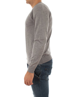Fedeli ARGENTINA maglia in misto seta e cashmere grigio da uomo,5UI07119