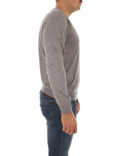 Fedeli ARGENTINA maglia in misto seta e cashmere grigio da uomo,5UI07119