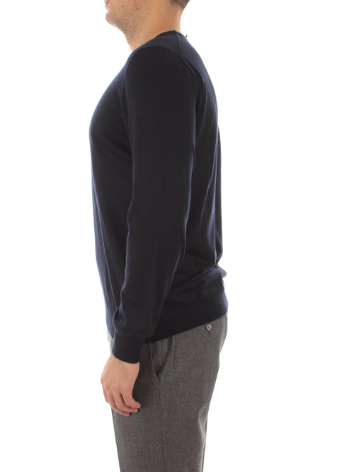 Barba maglia girocollo da uomo blu