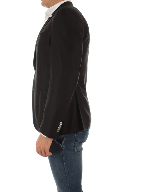 Luigi Bianchi Mantova giacca blazer nero da uomo,2403 24529