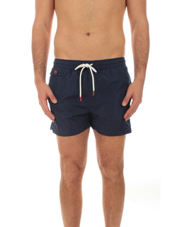 Kiton boxer mare in microfibra da uomo blu scuro