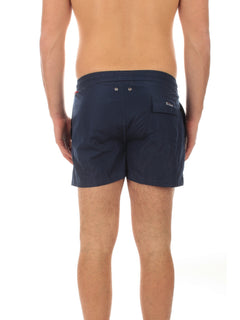 Kiton boxer mare in microfibra da uomo blu scuro