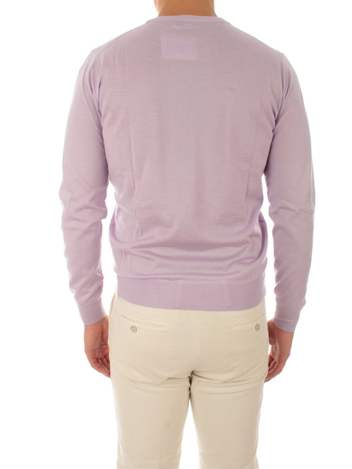 Fedeli maglia girocollo in misto cashmere e seta da uomo glicine