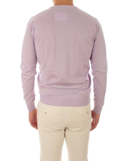 Fedeli maglia girocollo in misto cashmere e seta da uomo glicine