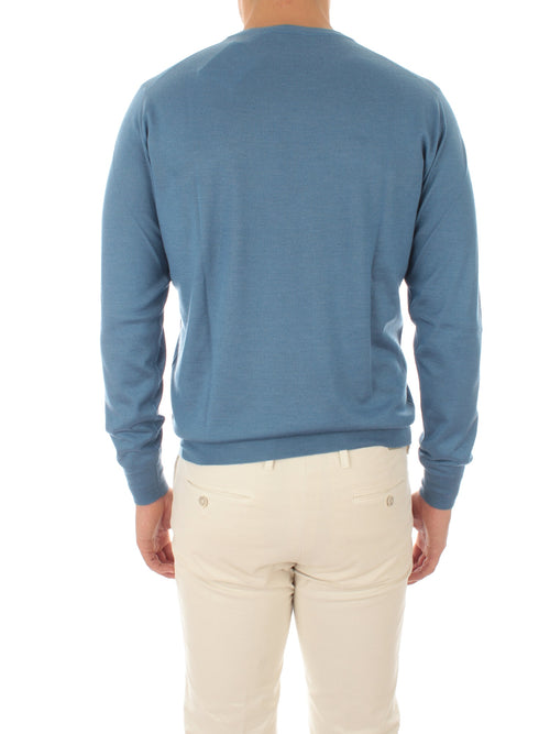 Fedeli maglia girocollo in misto cashmere e seta da uomo carta da zucchero