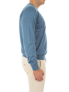 Fedeli maglia girocollo in misto cashmere e seta da uomo carta da zucchero