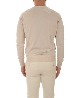 Fedeli maglia girocollo in misto cashmere e seta da uomo burro