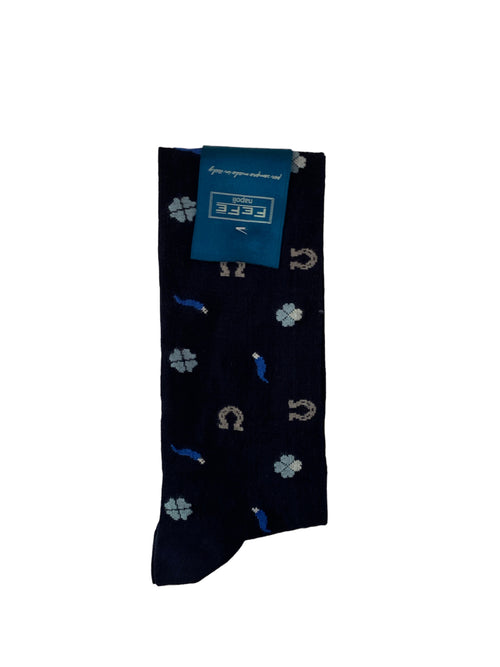 Fefè calze da uomo fondo blu scaramantia