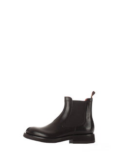 Santoni stivaletto Chelsea in pelle nera da uomo