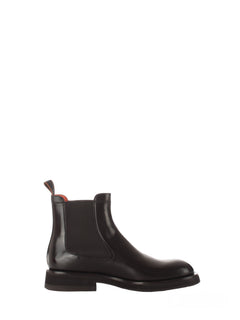 Santoni stivaletto Chelsea in pelle nera da uomo