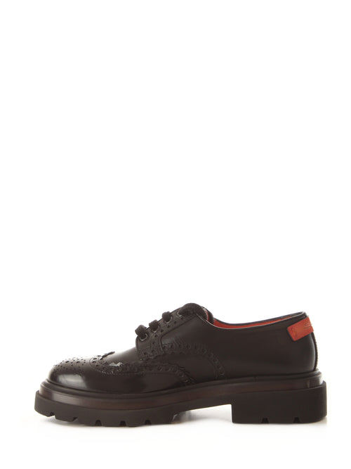 Santoni scarpa stringata Derby coda di rondine da uomo black