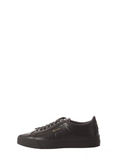 Santoni double buckle sneaker bassa da uomo in pelle nero