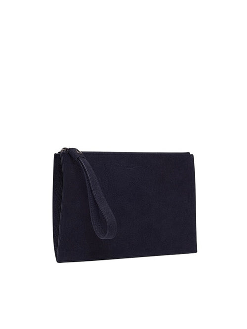 Orciani busta Micron in pelle con polsiera da uomo navy