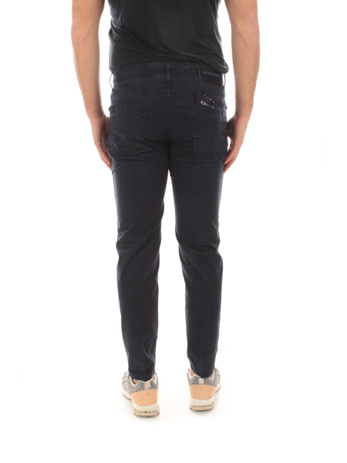 Jacob Cohen pantaloni scott cropped carrot slim da uomo blu
