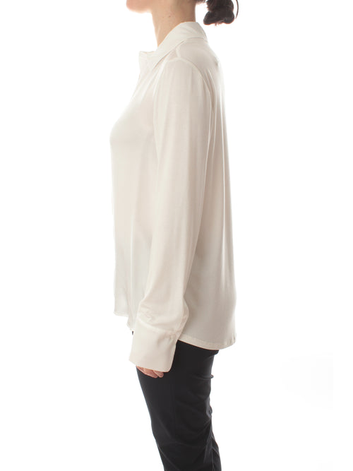 Elena Mirò t-shirt in due tessuti da donna bianco