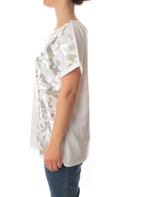 Marina Rinaldi Sport Eris t-shirt in jersey con stampa da donna bianco ottico