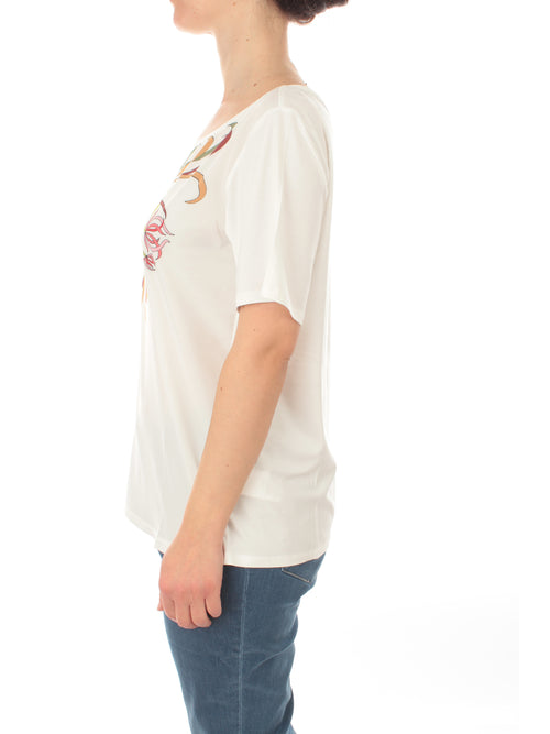 Marina Rinaldi Sport Sagitta t-shirt in jersey con stampa da donna latte