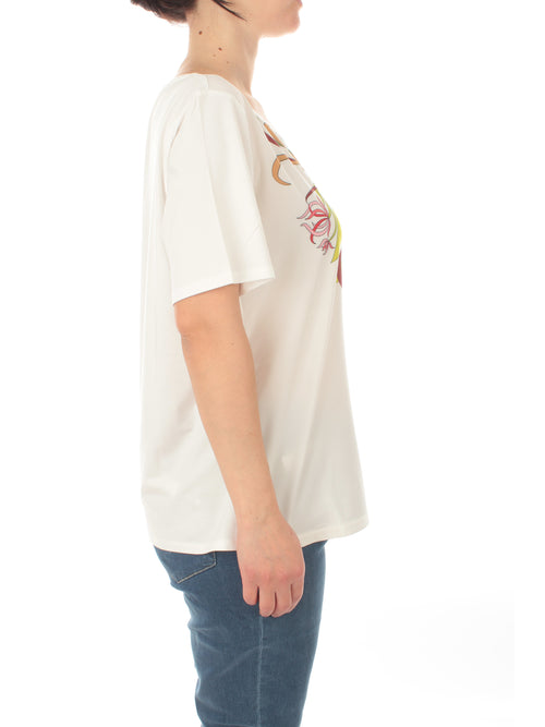 Marina Rinaldi Sport Sagitta t-shirt in jersey con stampa da donna latte