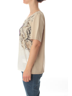 Marina Rinaldi Sport Sagitta t-shirt in jersey con stampa da donna sabbia
