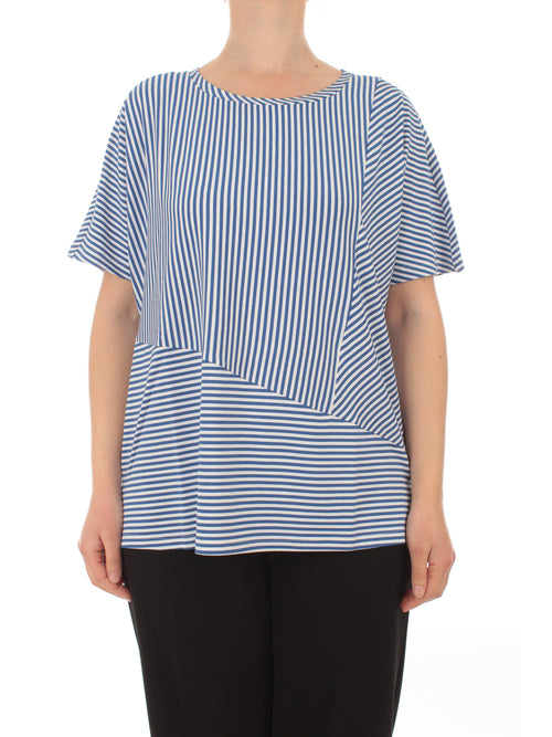 Persona By Marina Rinaldi CABLO T-shirt a righe da donna bianco/azzurro