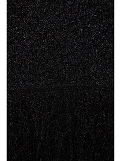 Foulard triangolare in maglia punto pizzo con lurex da donna nero