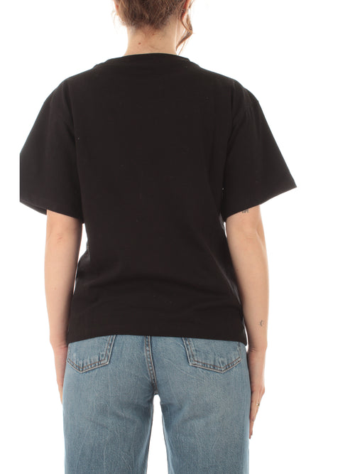 Akep T-shirt over con stampa texana da donna nero