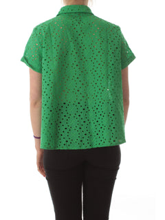 Emme Marella TIRO camicia in sangallo da donna verde smeraldo